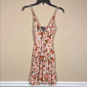 Angie Women’s Boho Floral Print Multicolor Keyhole Tank Summer Mini Dress